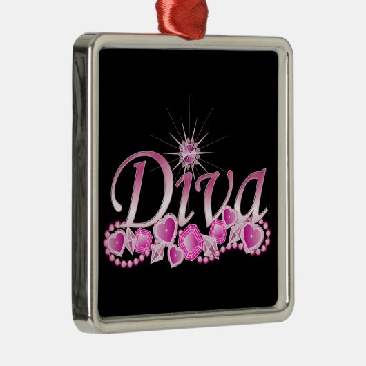 Diva Bling Metalen Ornament (Rechts)