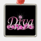 Diva Bling Metalen Ornament (Voorkant)