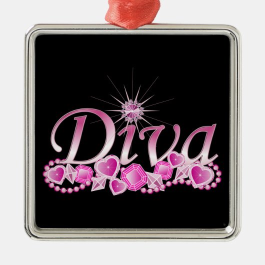 Diva Bling Metalen Ornament (Voorkant)