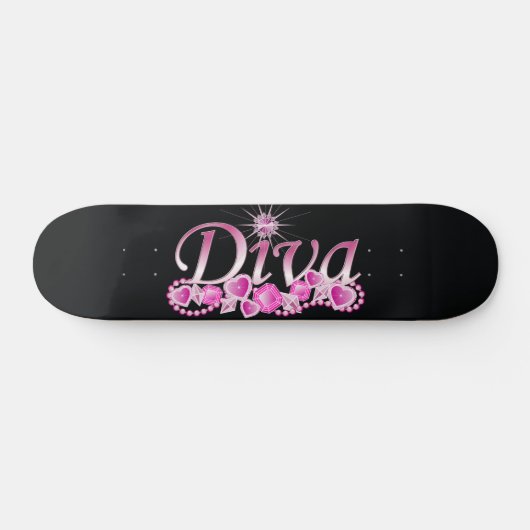 Diva Bling Persoonlijk Skateboard (Horizontaal)