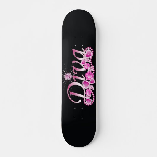 Diva Bling Persoonlijk Skateboard (Voorkant)