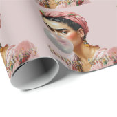 Diva blowing bubble gum Happy Birthday Cadeaupapier (Rol Hoek)