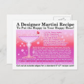 Diva Boomer Pink Martini Recipe Briefkaart (Voorkant / Achterkant)