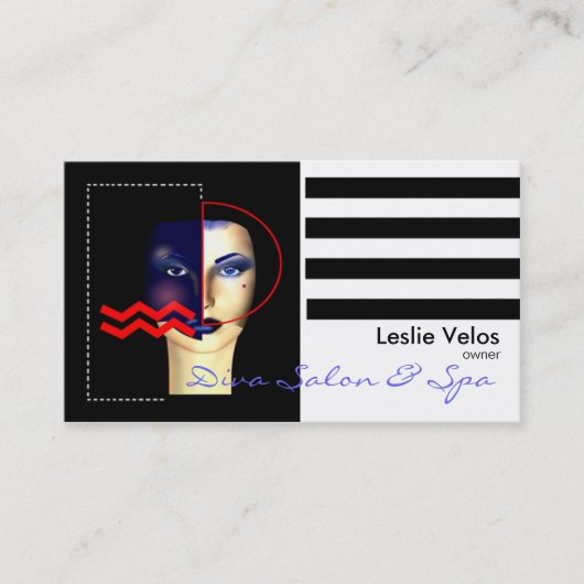 Diva Business Card-sjabloon Visitekaartje (Voorkant)