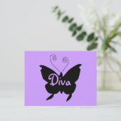 Diva Butterfly Briefkaart (Staand voorkant)