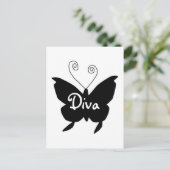 Diva Butterfly Briefkaart (Staand voorkant)