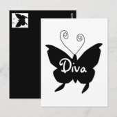 Diva Butterfly Briefkaart (Voorkant / Achterkant)