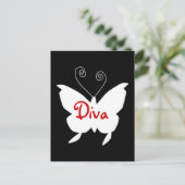 Diva Butterfly I Briefkaart (Staand voorkant)