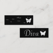 Diva Butterfly I-profielkaart - instelbaar Mini Visitekaartje (Voorkant / Achterkant)