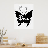 Diva Butterfly Poster (Keuken)