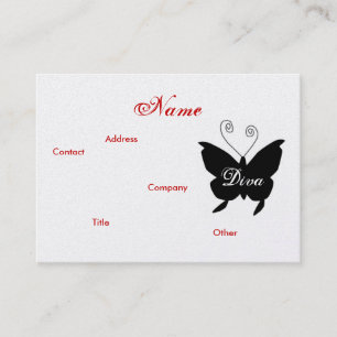 Diva Butterfly-profielkaart - geschikt voor gebrui Visitekaartje