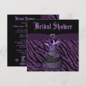 Diva Cake & Printed Zebra Glitter Vrijgezellenfees Kaart (Voorkant / Achterkant)