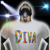 DIVA Campy Fabulous LGBTQ Gay Pride Rainbow-kleure T-shirt