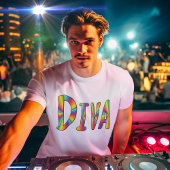 DIVA Campy Fabulous LGBTQ Gay Pride Rainbow-kleure T-shirt