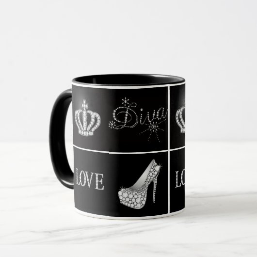 Diva Crown High HielLove Collage Mok (Voorkant links)