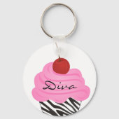 Diva Cupcake Sleutelhanger (Voorkant)