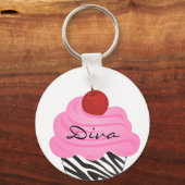 Diva Cupcake Sleutelhanger (Voorkant)