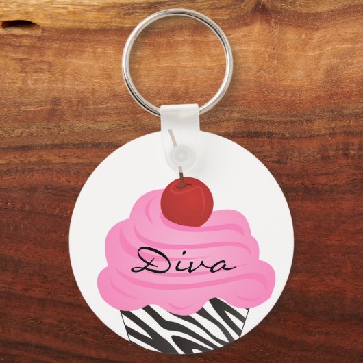Diva Cupcake Sleutelhanger (Voorkant)