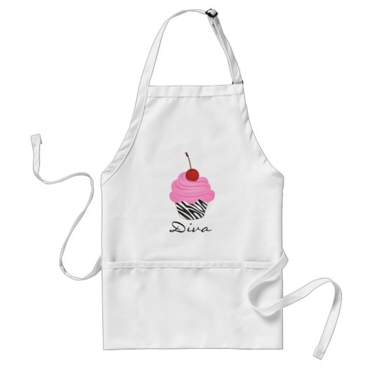 Diva Cupcake Standaard Schort (Voorkant)