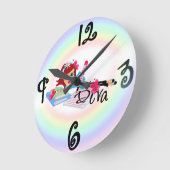 Diva - Custom Square Wall Clock Ronde Klok (Hoek)