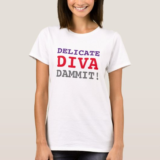 DIVA DAMMIT AANBIEDEN T-SHIRT (Voorkant)