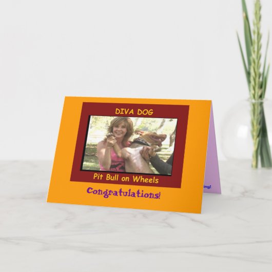 DIVA DOG "Gefeliciteerd!" Wenskaart Kaart (Voorkant)