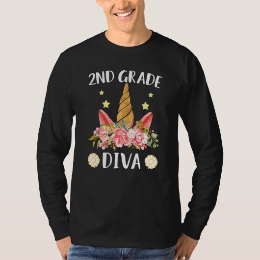 Diva Eerste dag van de schooleenhoorn magisch T-shirt (Voorkant)
