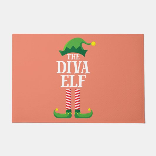 Diva Elf Matching Family Group kerstparty Deurmat (Voorkant)