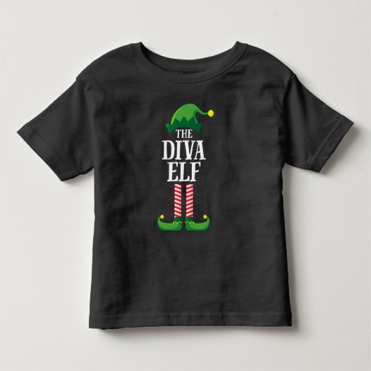 Diva Elf Matching Family Group kerstparty Kinder Shirts (Voorkant)