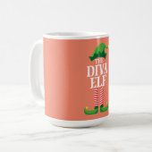 Diva Elf Matching Family Group kerstparty Koffiemok (Voorkant links)
