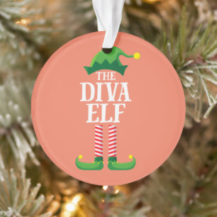 Diva Elf Matching Family Group kerstparty Ornament
