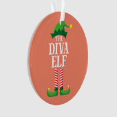 Diva Elf Matching Family Group kerstparty Ornament (voorkant)