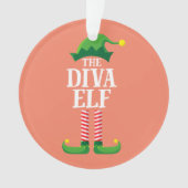 Diva Elf Matching Family Group kerstparty Ornament (voorkant)
