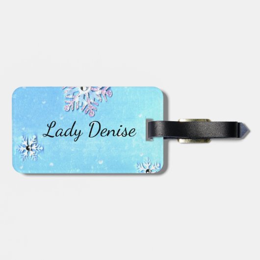Diva en Snow Sparkles Bagagelabel (Achterkant horizontaal)
