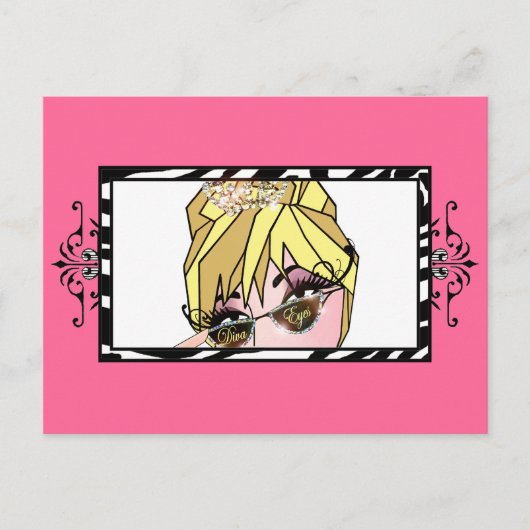 "Diva Eyes"-as en permanente make-up Briefkaarten (Voorkant)
