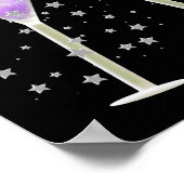 Diva Fabulous 50 LADY Paarse Party Champagne Poster (Hoek)