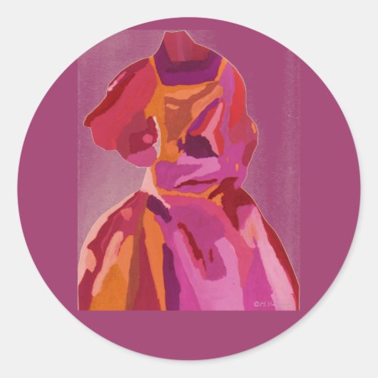 Diva Fashionista Autumn Reds Ronde Sticker (Voorkant)