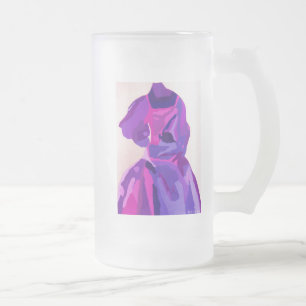 Diva fashionista in blauw matglas bierpul
