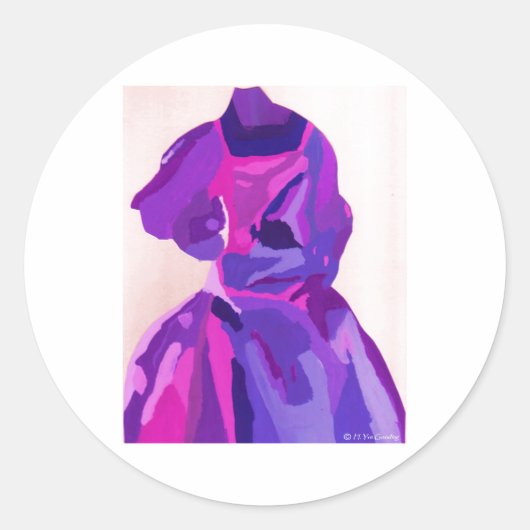 Diva fashionista in blauw ronde sticker (Voorkant)