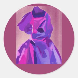 Diva fashionista in blauw ronde sticker