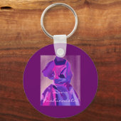 Diva fashionista in blauw sleutelhanger (Voorkant)