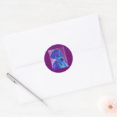 Diva fashionista in Blue I Ronde Sticker (Envelop)