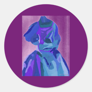 Diva fashionista in Blue I Ronde Sticker