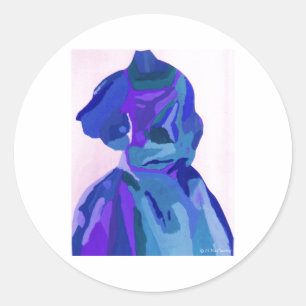 Diva fashionista in Blue I Ronde Sticker