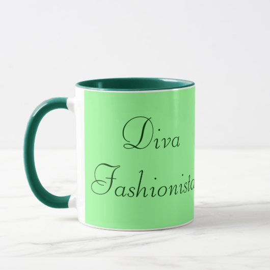 Diva fashionista in het voorjaar mok (Links)