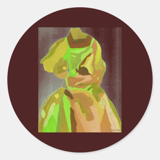 Diva fashionista in het voorjaar ronde sticker (Voorkant)