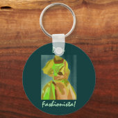 Diva fashionista in het voorjaar sleutelhanger (Voorkant)