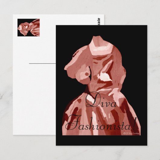 Diva fashionista in neutraal briefkaart (Voorkant / Achterkant)