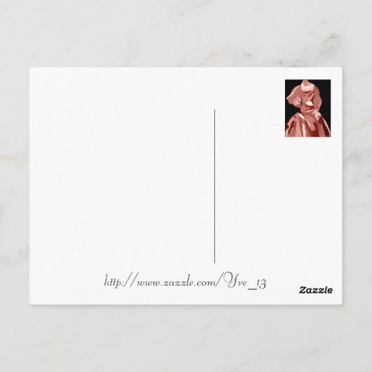 Diva fashionista in neutraal briefkaart (Achterkant)