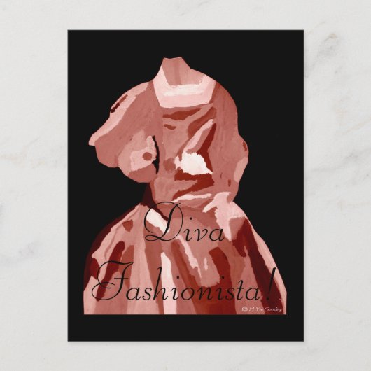 Diva fashionista in neutraal briefkaart (Voorkant)